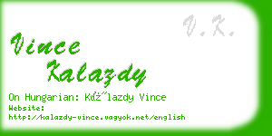 vince kalazdy business card
